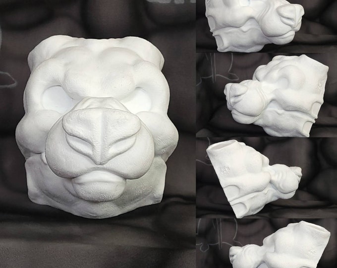 Snarling Darss Edar Fursuit Resin Headbase for Custom Moving Jaw Fursuit Head Cosplay Helmet Mascot Costume NOT 3D Printed Fursuit Head Base