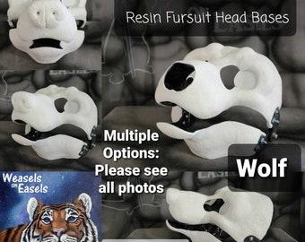 Wolf Resin Fursuit Headbase for DIY Custom Moving Jaw Fursuit Head Base Mascot Costume Cosplay Mask Furry Head NOT 3D Printed Fursuit Head
