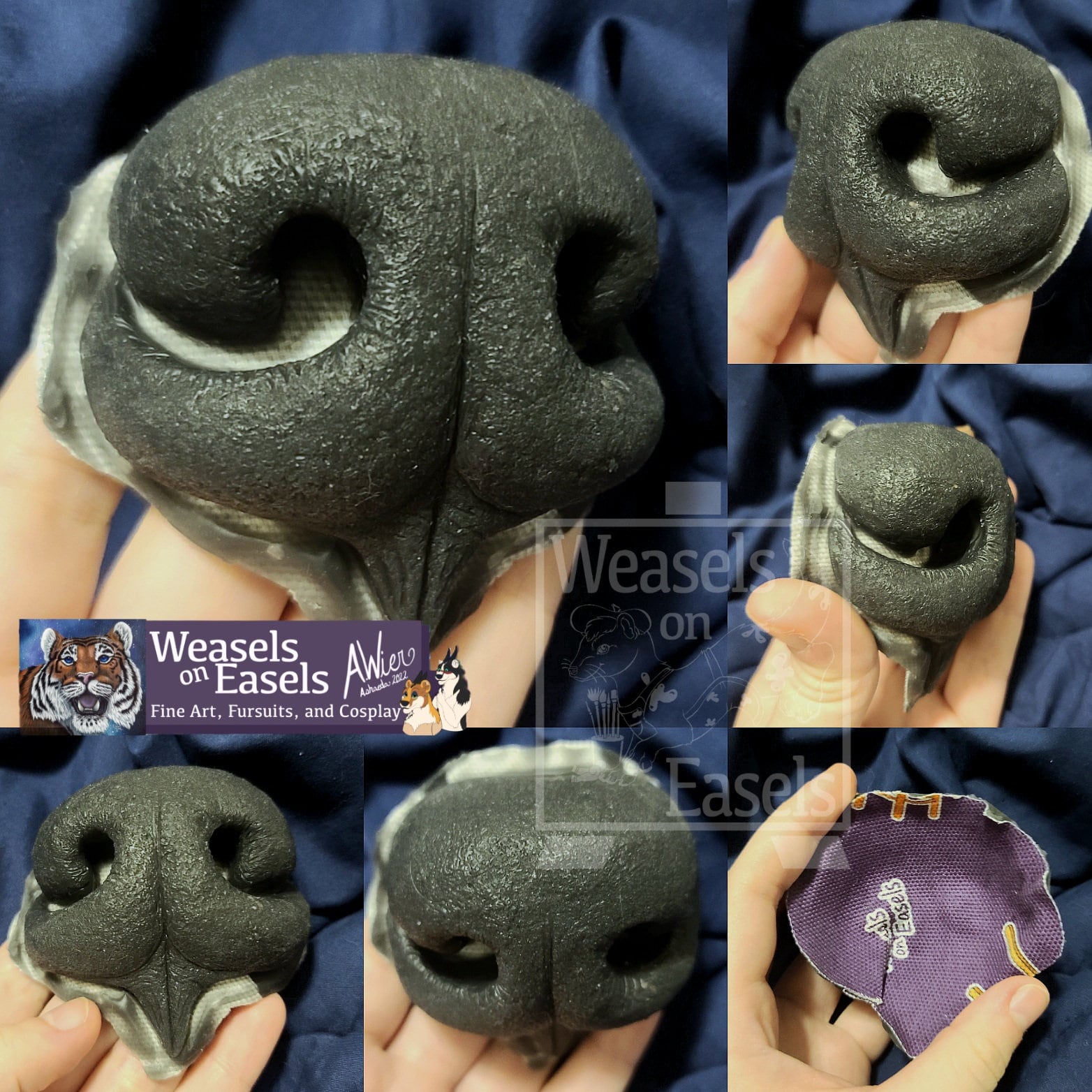 Spotted Hyena Silicone Rubber Fursuit Nose - VFX Mascot Cosplay Halloween Costume for Gnoll, Yeen, Aard Wolf, or Other Canine Faux Taxidermy