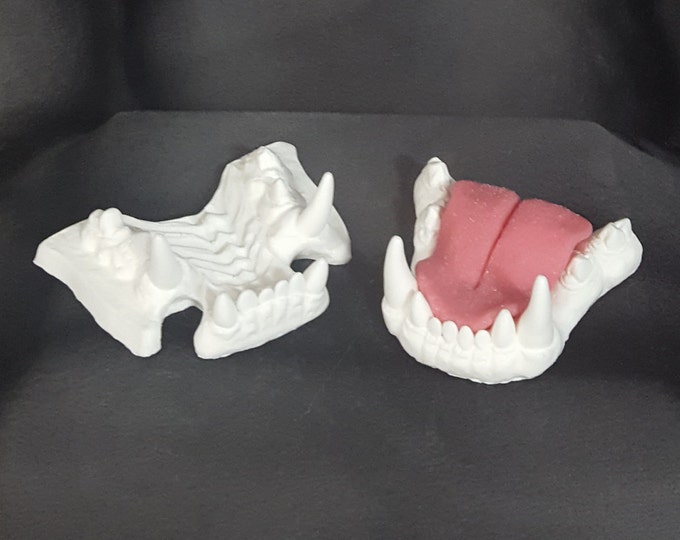 Realistic Fursuit Teeth for Fursuit Base Moving Jaw, Full Resin Fursuit Jawset Realistic Tongue Fursuit Tongue for Furry Suit Full Body  SEO