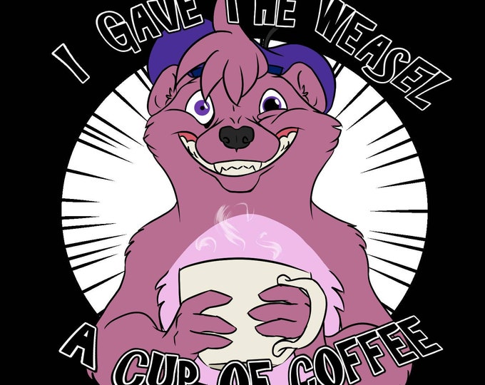 WoE Official Donation Support - Marvin the Weasel Coffee Sticker - Pay What You Want Vinyl Diecut Decal