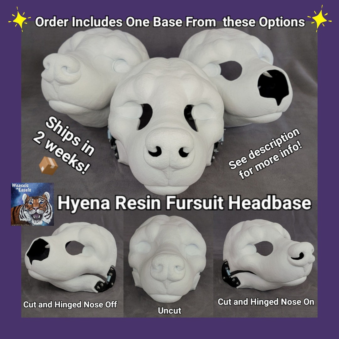 Hyena Fursuit Headbase En Resina O Espuma Para Mover La.
