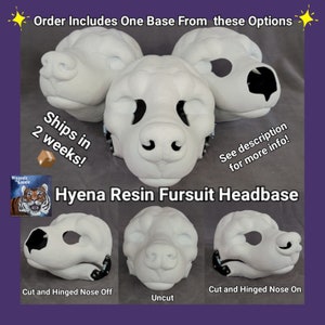 Ready to Ship Hyena Fursuit Headbase in Resin or Foam for Moving Jaw Fursuit Head Base Mascot Costume Cosplay Mask Furry NOT 3D Printed