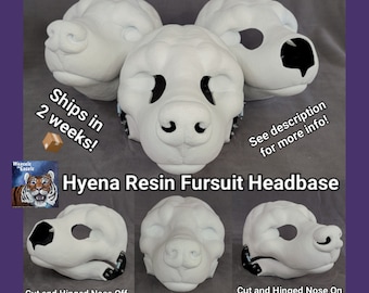 Ready to Ship Hyena Fursuit Headbase in Resin or Foam for Moving