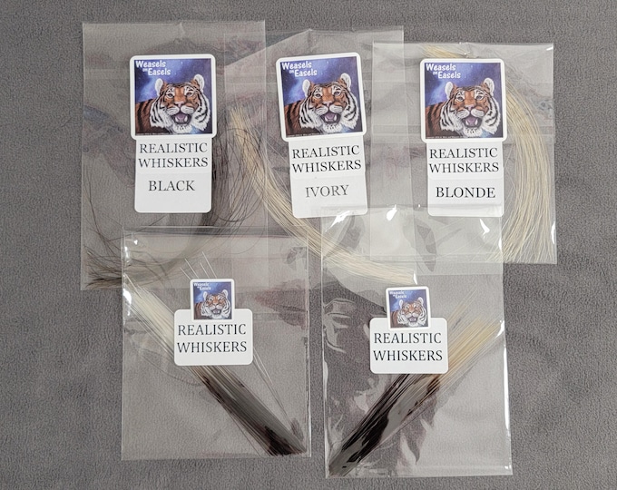 Realistic Gradient Tone Stiff Whiskers - Fursuit Mascot Theater Performance Animal Masks for Furry Wolf Cats Dogs Wild Creatures Werewolves