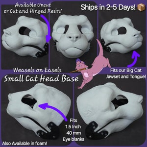 Ready to Ship Small Wild Cat Fursuit Headbase for Moving Jaw Fursuit Head Base Mascot Costume Cosplay Mask Furry Head NOT 3D Printed Fursuit
