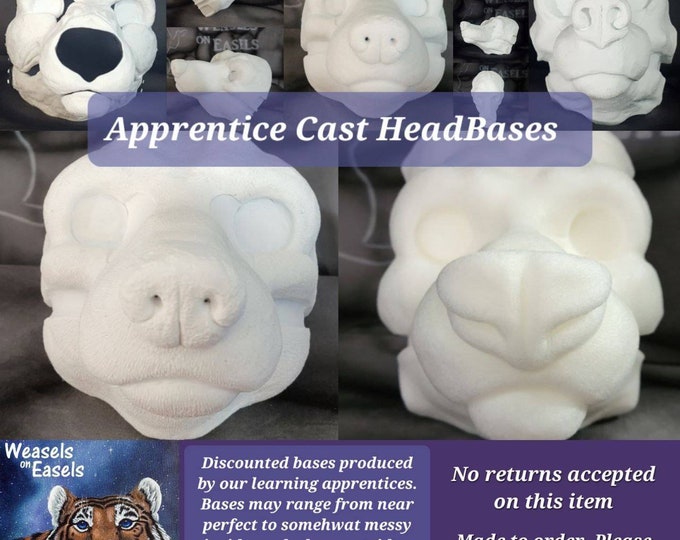 APPRENTICE GRADE Imperfect Hand Cast Headbases for Hinge Resin Moving Jaw Fursuit Head Base Wolf Cat Darss Edar Spotted Hyena NOT 3D Printed