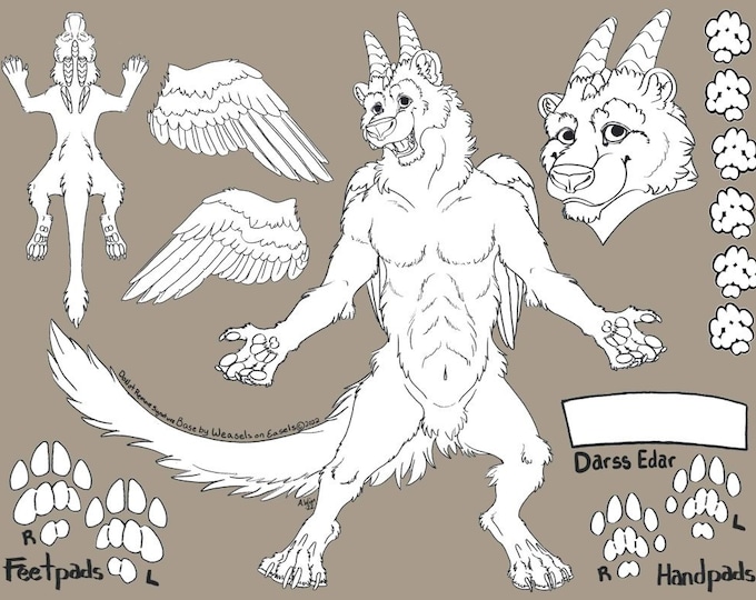 DIGITAL DOWNLOAD - Darss Edar Digital Line Art Base #1 - Psd and Transparent PNG Files for Adopts and Character Design - No Physical Item