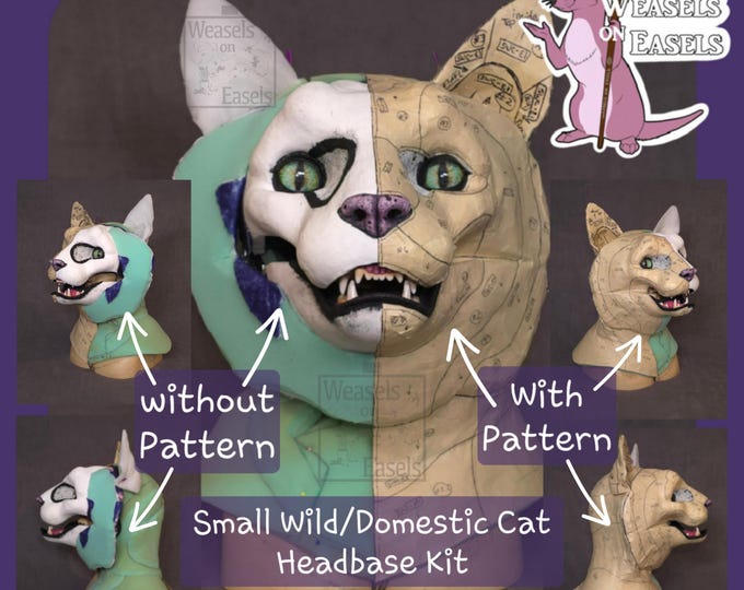 Ready-to-Fur Small Wild Cat Resin Fursuit Headbase for Moving Jaw Fursuit Base Mascot Costume Cosplay Mask Furry Head NOT 3D Printed Furry