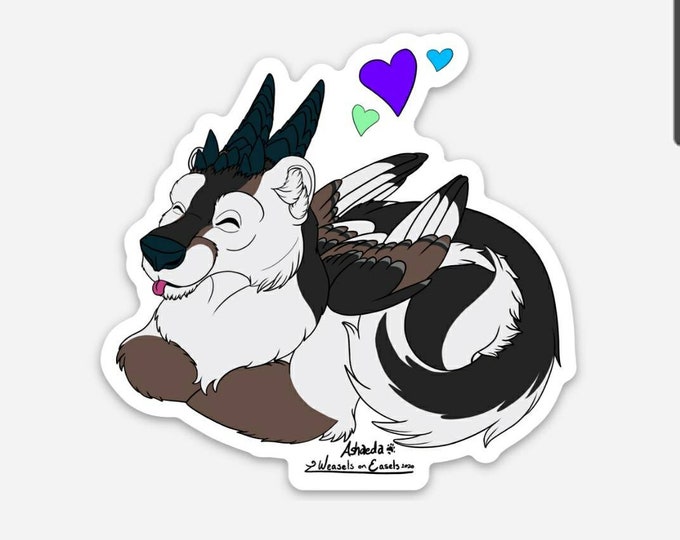 Arctonyx Loaf -  Vinyl Die Cut Window and Bumper Adhesive Decal for Furry Fursuit Makers Ferret Fans and Artists