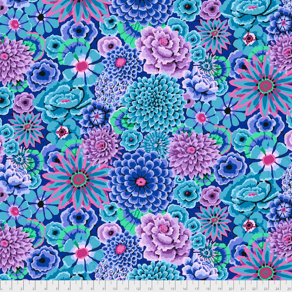 ENCHANTED BLUE Kaffe Fassett PWGP172  - Sold in 1/2 yd increments - M…