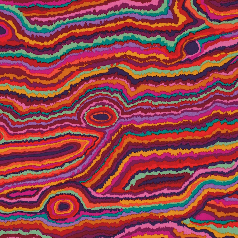 JUPITER RED  gp131  Kaffe Fassett - Sold in 1/2 yd increments - Multi…