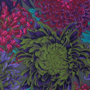 JAPANESE CHRYSANTHEMUM ANTIQUE  Philip Jacobs - Kaffe Fassett Collective - Sold in 1/2 yd increments - Multiple units cut as one length