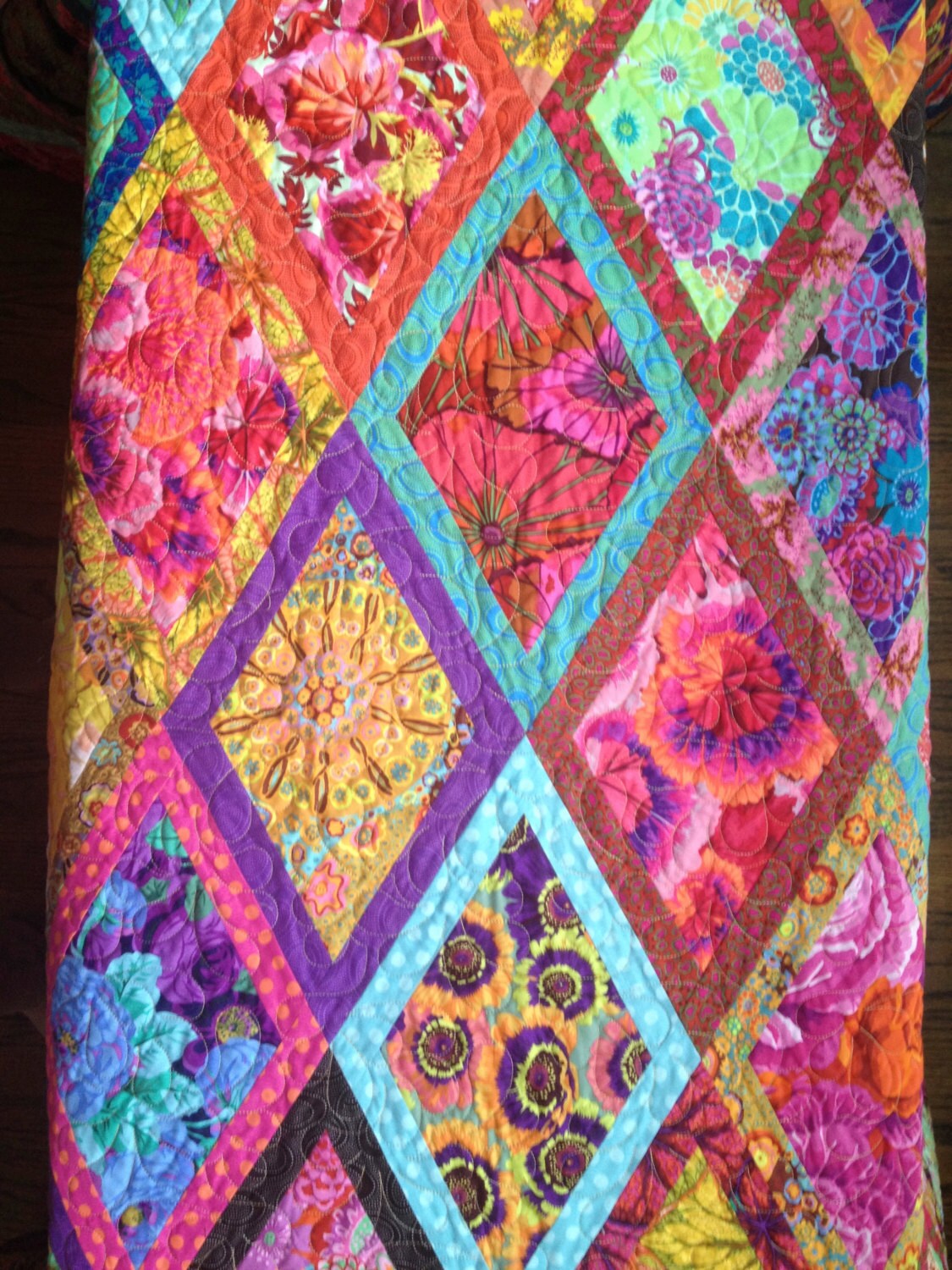 Diamond Quilt Pattern Free Gone Aussie Quilting Bordered Diamond Quilt