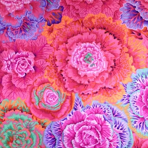 BRASSICA in RED Kaffe Fassett - Sold in 1/2 yd increments - Multiple units cut as one length