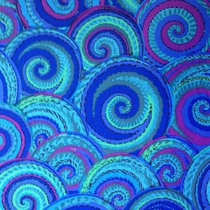 CURLY BASKETS COBALT Blue  PWPJ066 Philip Jacobs - Kaffe Fassett Collective - Sold in 1/2 yd increments - Multiples cut as one length