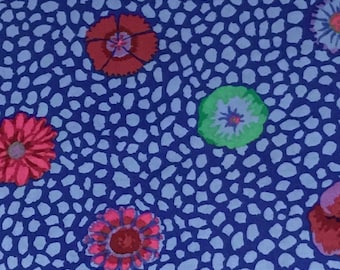 GUINEA FLOWER COBALT Blue    Kaffe Fassett Collective  - Sold in 1/2 yd increments - Multiple units cut as one length