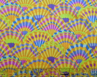 PAPER FANS YELLOW Kaffe Fassett Collective  - Sold in 1/2 yd increments - Multiple units cut as one length