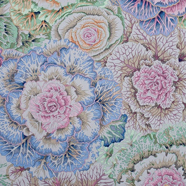 BRASSICA GREY  PWPJ051 Philip Jacobs Kaffe Fassett Collective - Sold in 1/2 yd units - Multiples cut as one length