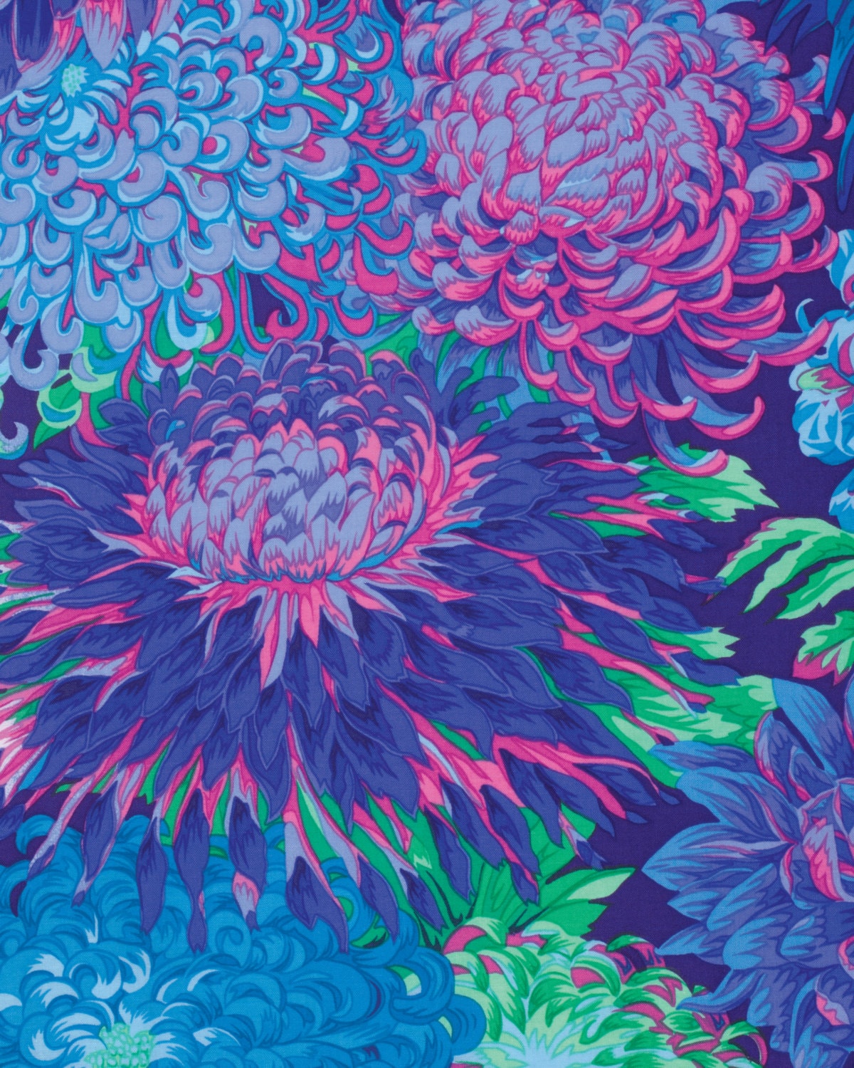 JAPANESE CHRYSANTHEMUM BLUE - Philip Jacobs - Kaffe Fassett Collectiv…