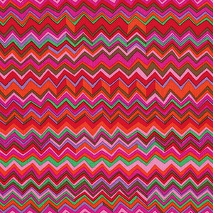 ZIG ZAG WARM Red BM043  Fall 2015 Brandon Mably for Kaffe Fassett Collective  - Sold in 1/2 yd increments - Multiple units cut as one length