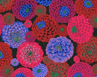 FLORA DARK PWPJ114.DARK Philip Jacobs  Kaffe Fassett Collective  - Sold in 1/2 yd increments  - Multiples cut continuous
