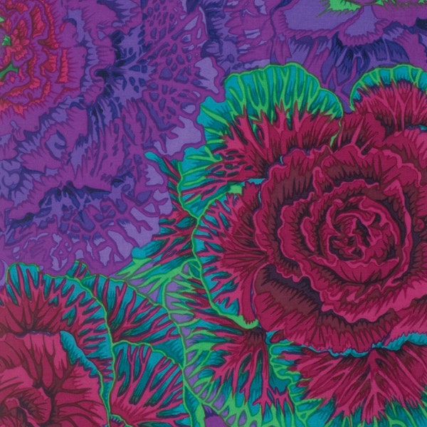 BRASSICA PURPLE Fall 2015 Philip Jacobs for Kaffe Fassett Collective - Sold in 1/2 yd increments - Multiple units cut as one length