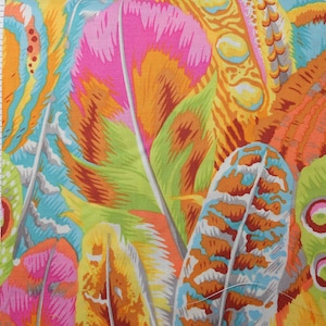 FEATHERS YELLOW Philip Jacobs - Kaffe Fassett Collective  - Sold in 1/2 yd increments - Multiple units cut as one length