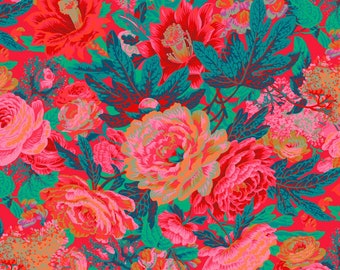 FLORAL BURST Red Philip Jacobs pwpj029 - Multiple 1/2 yds cut continuous