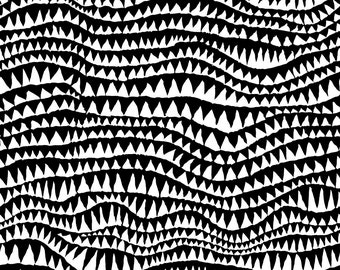 SHARK'S TEETH Black pwbm060 Brandon Mably Kaffe Fassett Collective Sold in 1/2 yd increments