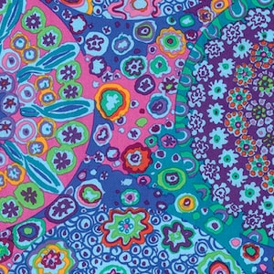 MILLEFIORE GP92  AQUA GP092 Kaffe Fassett  by the 1/2 yard - multiples cut as one length