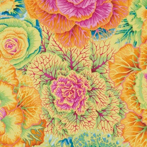 BRASSICA YELLOW PJ51 Philip Jacobs for Kaffe Fassett - Sold in 1/2 yd increments - Multiple units cut as one length