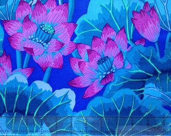 LAKE BLOSSOMS BLUE Kaffe Fassett Collective - Sold in 1/2 yd increments - Multiple units cut as one length
