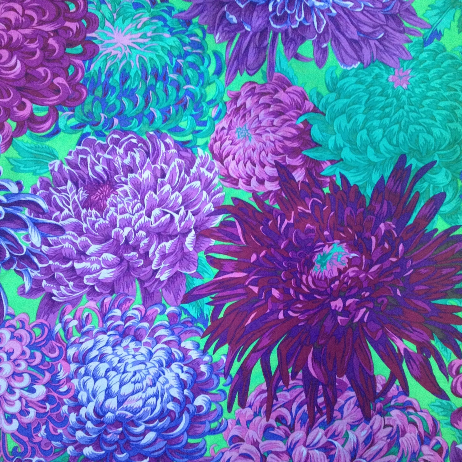 Japanese Chrysanthemum  PURPLE PJ041 Philip Jacobs  Kaffe Fassett - S…