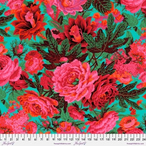 FLORAL BURST Maroon Philip Jacobs pwpj029 - Multiple 1/2 yds cut continuous