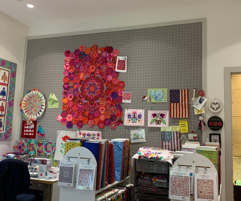 DESIGN WALL FLANNEL with 2 grid Grey Kaffe Fassett Sold Etsy