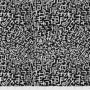 AMAZE BLACK - Brandon Mably Kaffe Fassett Collective - Sold in 1/2 yd increments  - Multiples cut continuous