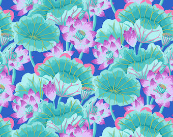 LAKE BLOSSOMS Turquoise PWGP093 Kaffe Fassett Collective August 2025