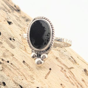 DENDRITIC AGATE RING handmade in recycled sterling silver metal