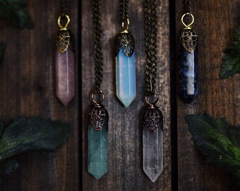 Crystal Necklace Natural Stone Pendant Customizable Christmas Present Nature Jewelry Womens Jewellery Bohemian Gifts for Her Raw Polished