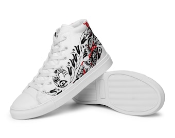 Alaskan Native Art Women’s high top canvas shoes