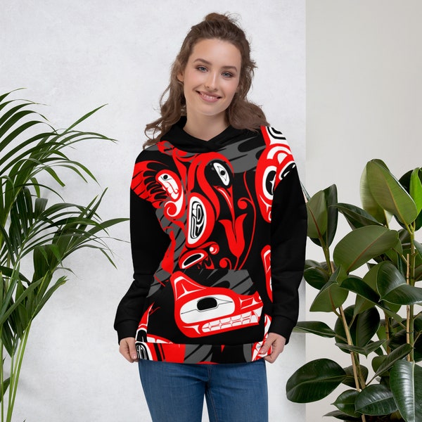 Sudadera con capucha unisex - Diseño de arte nativo de Alaska