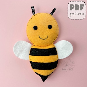 PDF Pattern for Beatrice the Bee, felt sewing pattern, full instructions, templates - PATTERN ONLY - Instant download, digital download