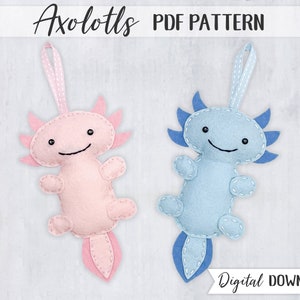 PDF Pattern Felt Axolotl Plush 