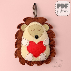 PDF Pattern for Hettie the Hedgehog, felt sewing pattern, full instructions, templates - PATTERN ONLY - Instant download, digital download