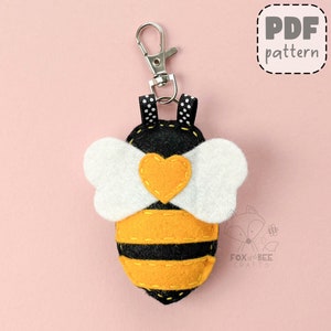 PDF Pattern for Bertie the Bee, felt sewing pattern, full instructions, templates - PATTERN ONLY - Instant download, digital download