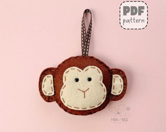 Mila Monkey Felt Sewing Pattern, Full Instructions (PDF Pattern)
