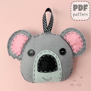PDF Pattern for Kylie the Koala, felt sewing pattern, full instructions, templates - PATTERN ONLY - Instant download, digital download
