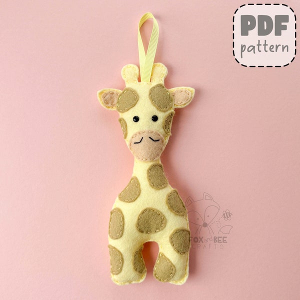 PDF Pattern for Gerald Giraffe, felt sewing pattern, full instructions, templates - PATTERN ONLY - Instant download, digital download