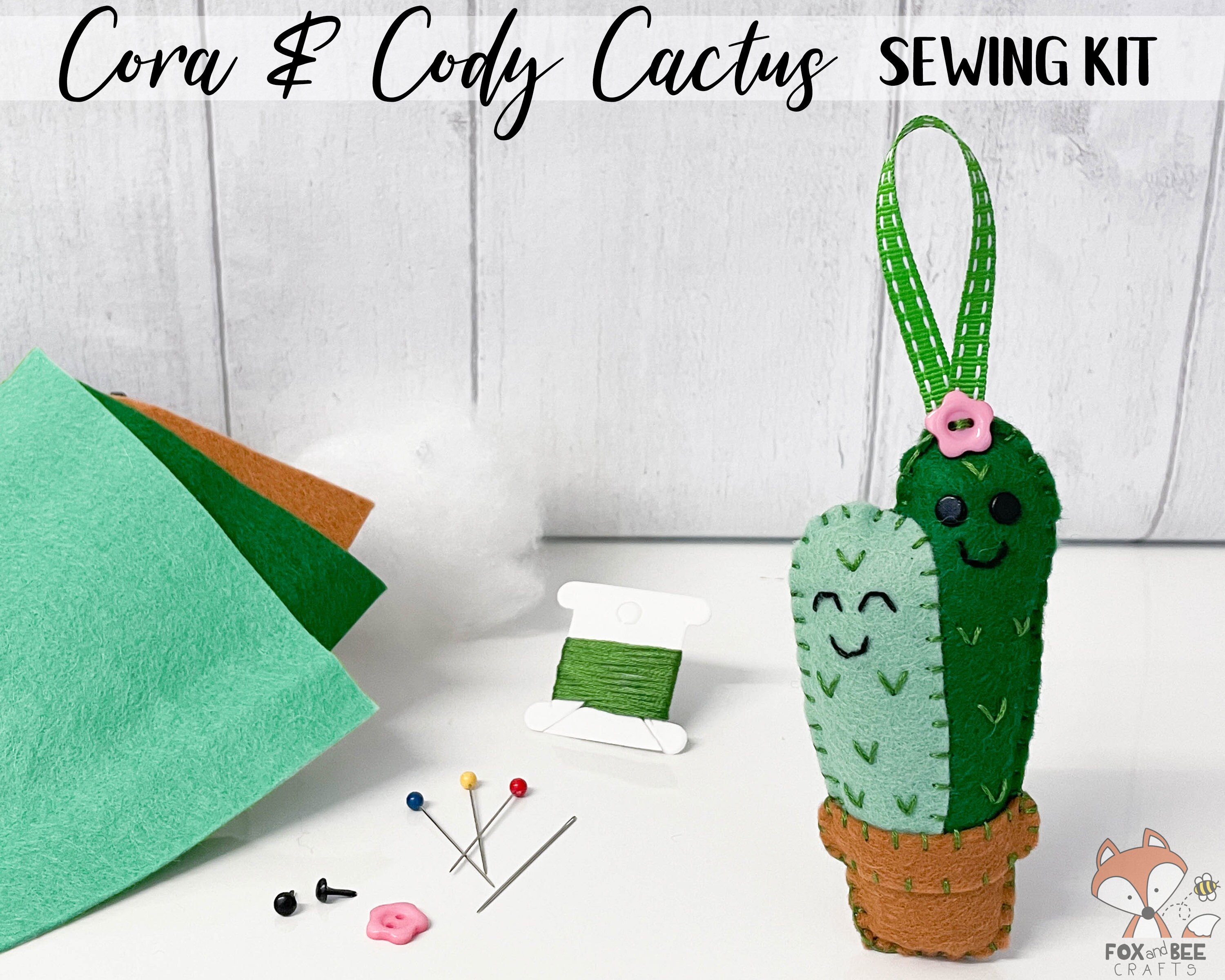 Cora Cody The Cactus Mini Felt Sewing Kit Cadeau Parfait Etsy